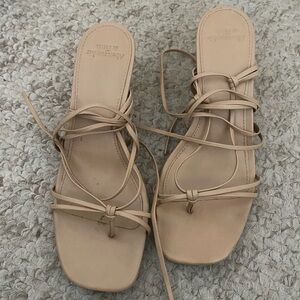 Nude Abercrombie and Fitch heeled sandals size 8